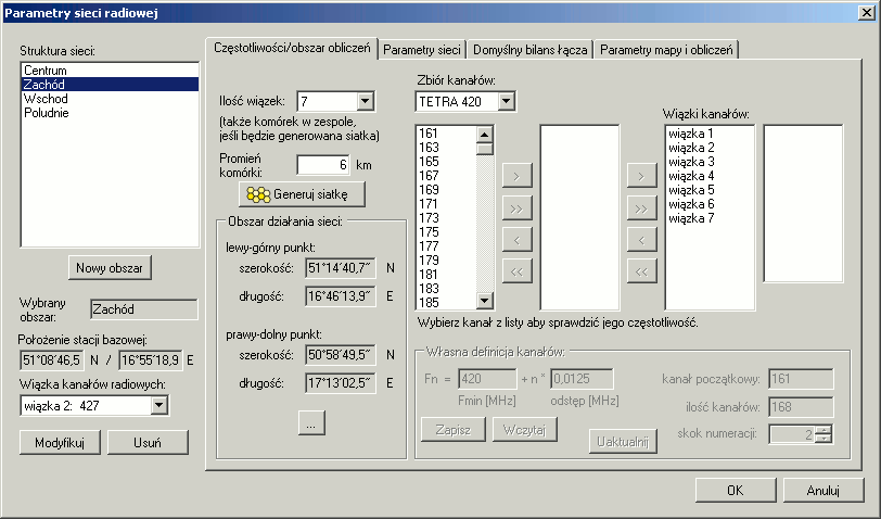 Network parameters